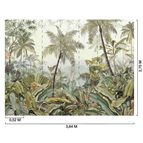 Papier peint jungle palette 364x270 cm