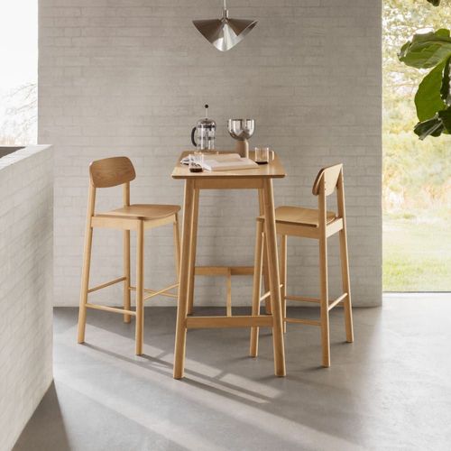 Table De Bar 4 Personnes En Bois H105cm - Bois Clair