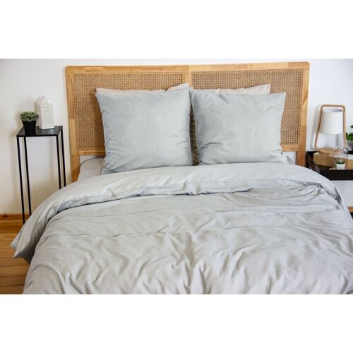Parure Housse De Couette Polyester Cendre 240x220 Cm