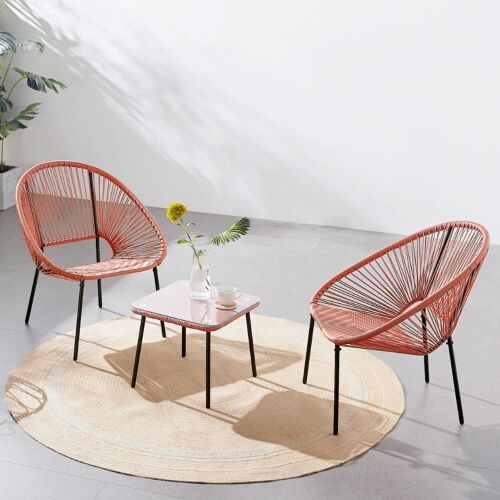 Salon De Jardin 2 Places Avec Table Terracotta