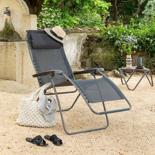 Fauteuil Relax Zéro Gravité En Acier Noir L87xl67xh115