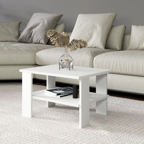 Table Basse 1 Étagère L60 Cm - Blanc