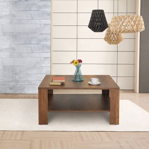 Table Basse 1 Étagère L90 Cm - Effet Noyer