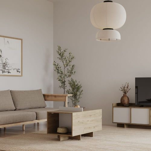 Table Basse L90,7 Cm - Effet Bois Clair