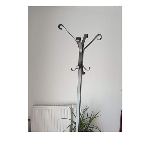 Porte-manteau DESIGN FER Forgé 12 patères crochets Perroquet Penderie mobile style acier métal noir dressing Robuste pratic fonctionnelle 185 x 60 cm Structure sur pied suspend  TOUT vêtement stable