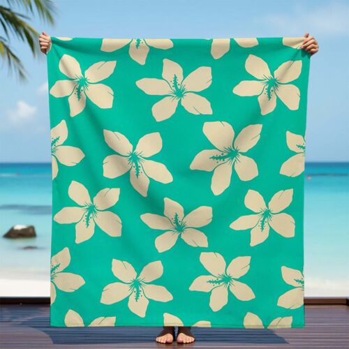 Serviette De Plage Microfibre Vert Alyzee 140x170