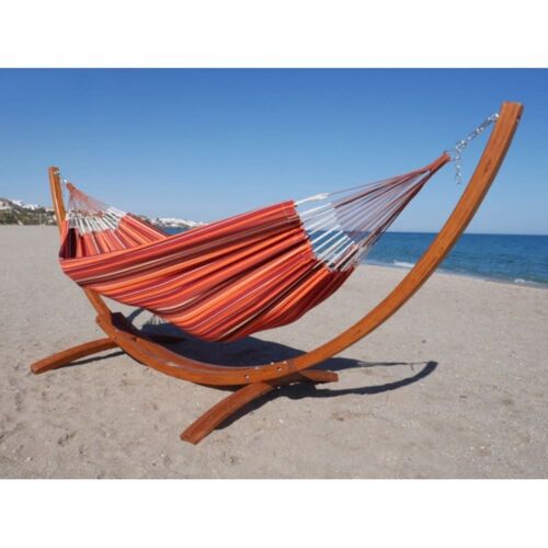 Hamac L En Coton Multicolore Et Support En Bois De Mélèze