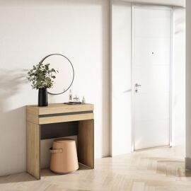 Console d¿entrée effet bois de chêne 70x35x75cm