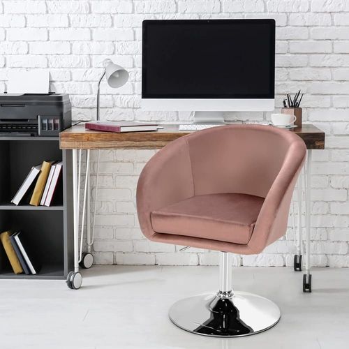 Chaise De Coiffeuse Rose Moderne Réglable En Hauteur 13cm