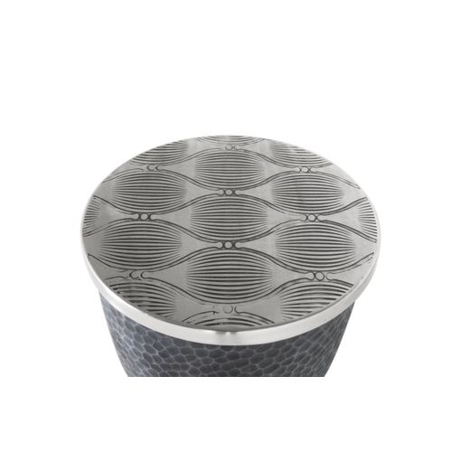 Table Basse Ronde En Aluminium Gris Foncé