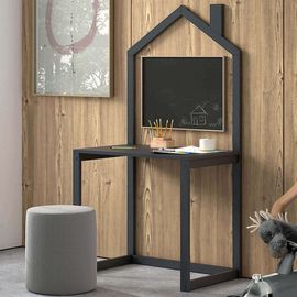 Bureau Cabane En Pin Massif Laqué Anthracite