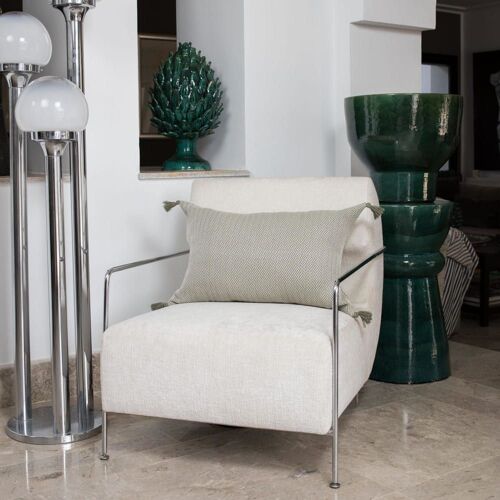 Housse De Coussin Coton Vert Olive 50x50