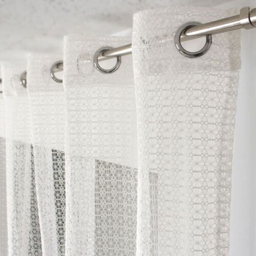 Voilage Aspect Maille Écru 140x240cm - 140x240cm - Ecru