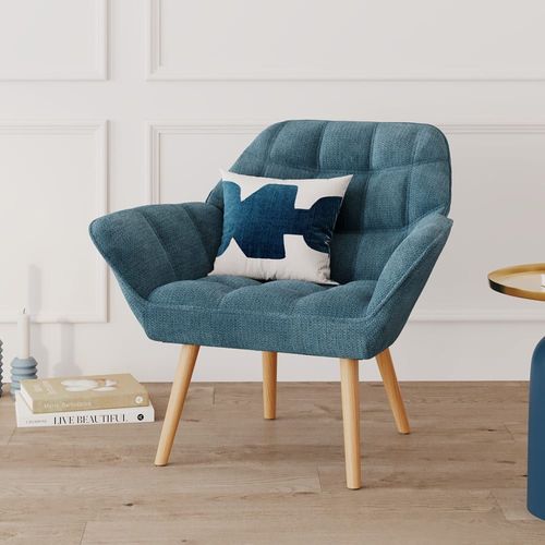 Fauteuil En Tissu Bleu