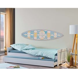 Lit Gigogne 90x200 En Bois Massif Vernis Blanc