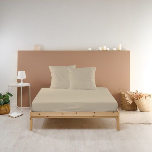 Drap Housse Uni En Percale De Coton Lin 90x190cm