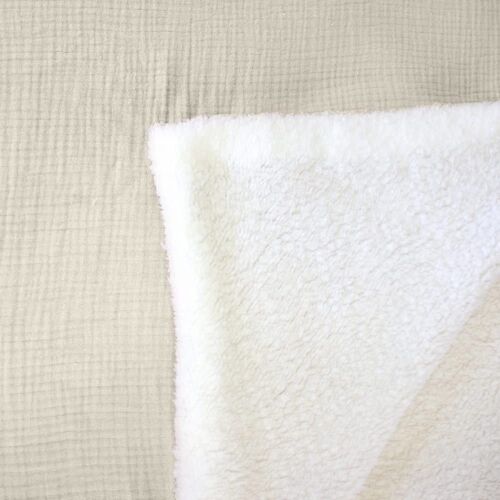 Plaid Sherpa Et Gaze De Coton 130 X 170 Cm Galet