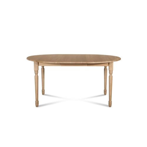 Table Ronde Extensible Pieds Tournés D105 + 4 Chaises Tissu Amande