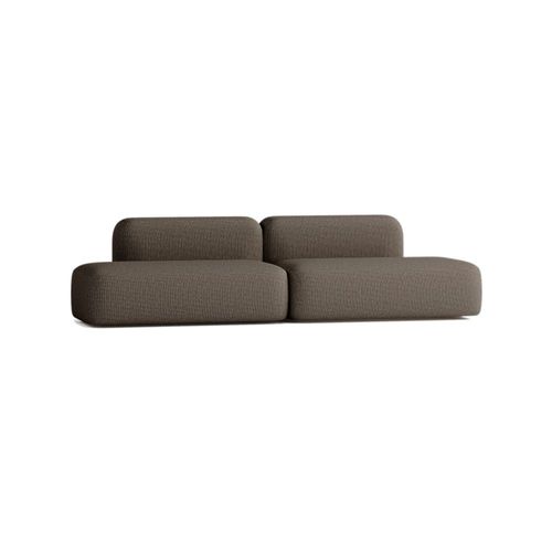 Canapé Modulable 4 Places En Tissu Marron