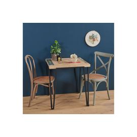 Table Bistrot Carrée En Bois Recyclé Et Pied Métal L70