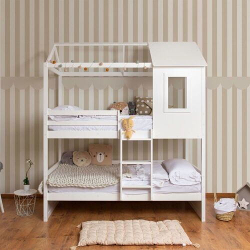 Lit Superposé Bois Blanc 233x201x97cm