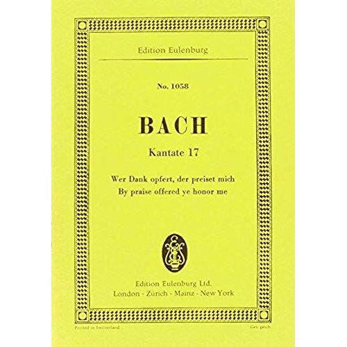 Cantata No. 17 -Dominica 14 Post Trinitatis Bwv 17 / Conducteur De Poche
