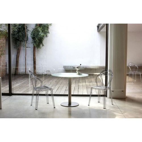 Chaise Design En Plastique Gris Transparent