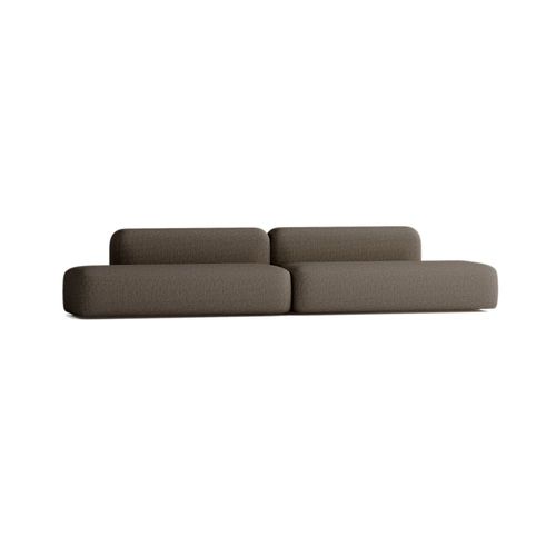 Canapé Modulable 6 Places En Tissu Marron