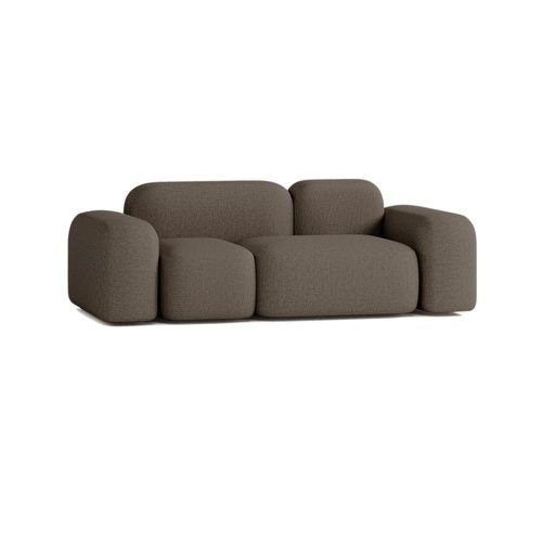 Canapé 2 Places En Tissu Marron