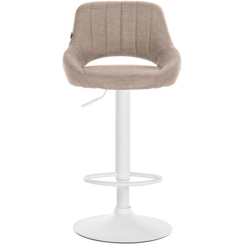 Tabouret de bar en tissu ajustable pivotant tissu Taupe
