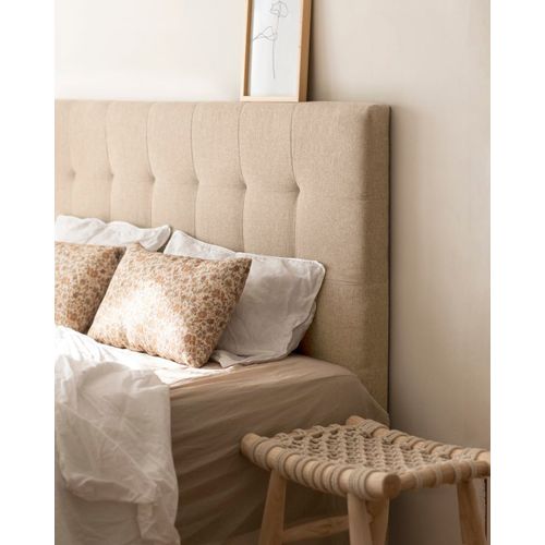 Tête De Lit Polyester Capitonnée Beige 160x80cm