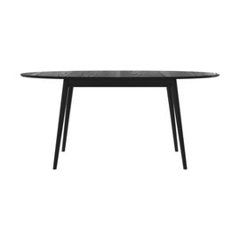 Table Ovale 6/8 Personnes Extensible En Bois Noir 170/200 Cm