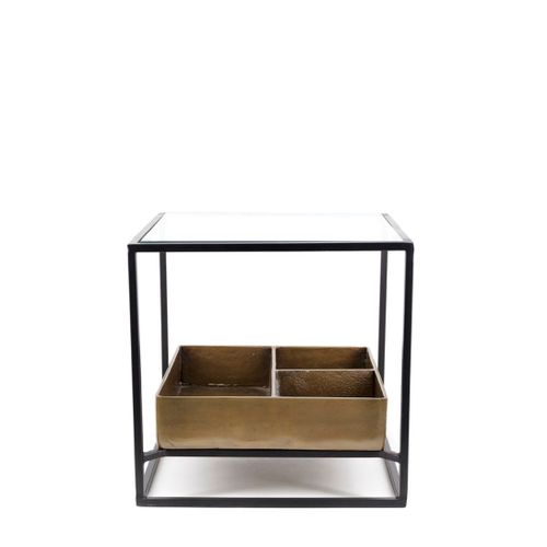 Table Basse En Aluminium Et Verre L 42 Cm
