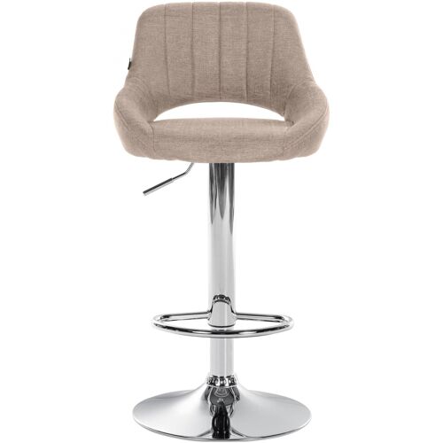 Tabouret de bar en tissu ajustable pivotant tissu Taupe