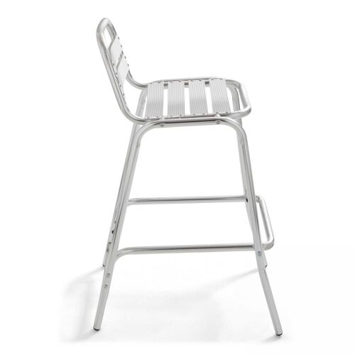 Chaise Haute En Aluminium Gris