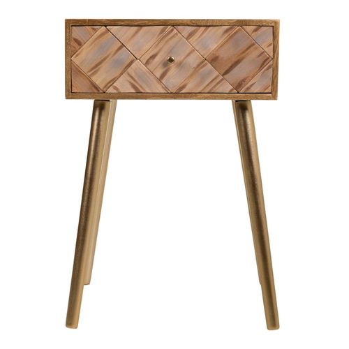 Table De Chevet En Bois Marron 45x34x67h