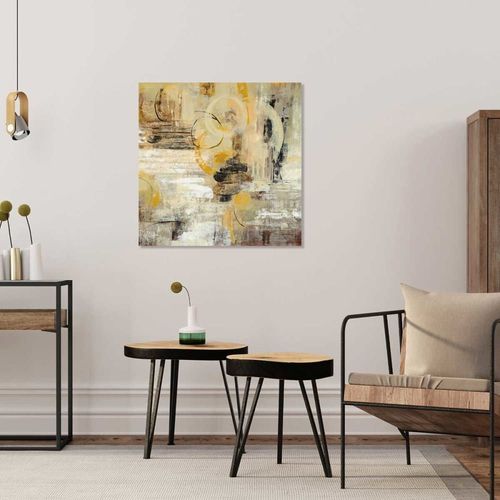 Tableau lueur couleur crème imprimé sur toile 80x80 cm