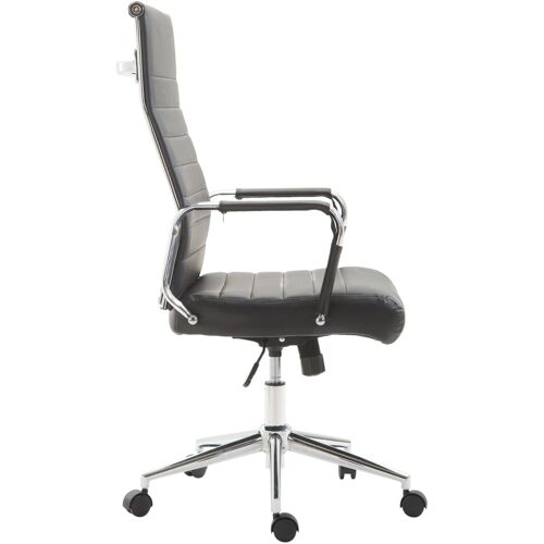 Chaise de bureau réglable pivotant en pvc et synthetique Noir