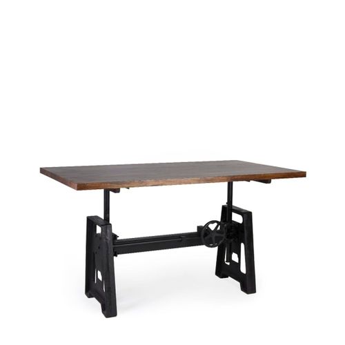 Table Reglable 4/6 Personnes En Bois Et Métal Bicolore L 160 Cm