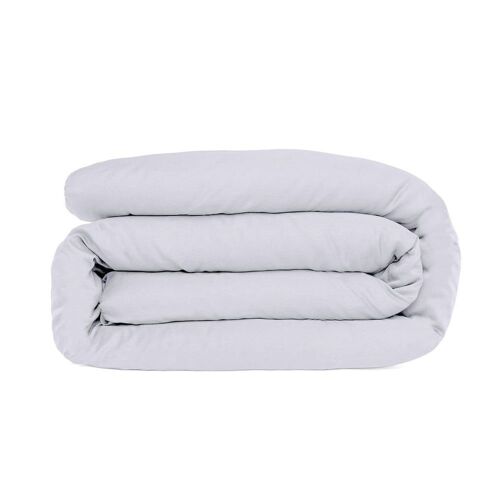 Housse De Couette Satin De Coton Gris Perle 200x200
