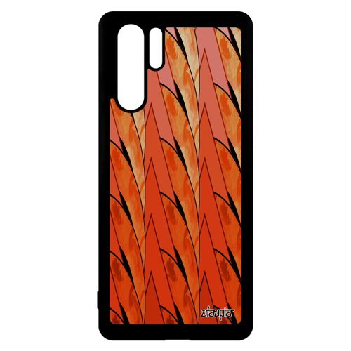 Coque Huawei P30 Pro En Silicone Marbre Noir Acrylique Coloré Texture Orange 4g Motif Geometrique Portable Original Made In France