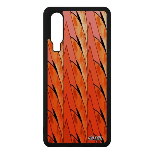 Coque en silicone P30 marbre de protection original souple texture housse geometrique peinture mobile orange made in France Huawei