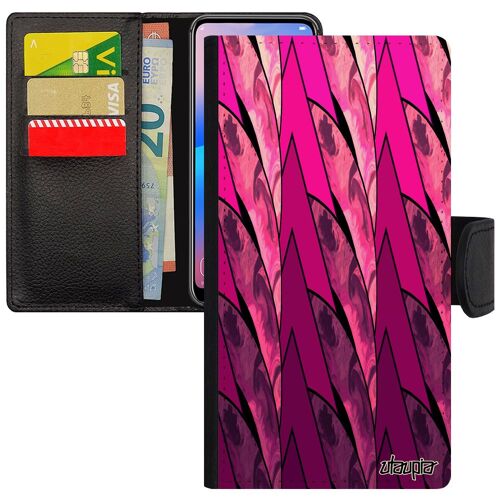 Coque Iphone 5 5s Se Rabat Marbre Housse Telephone Peinture Effet Jolie Geometrique Dessin À Clapet Fond Antichoc Rose Rigide Apple