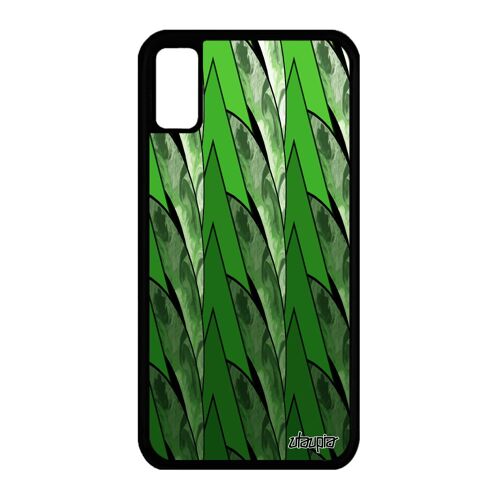 Coque iPhone X silicone marbre design 64 Go geometrie coloré de protection vert motif housse texture moderne peinture rigide