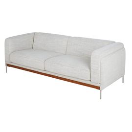 Canapé 3 Places Gris Chiné Et Bois De Chêne