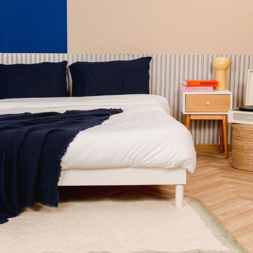 Sommier kit bois Blanc 90x190cm