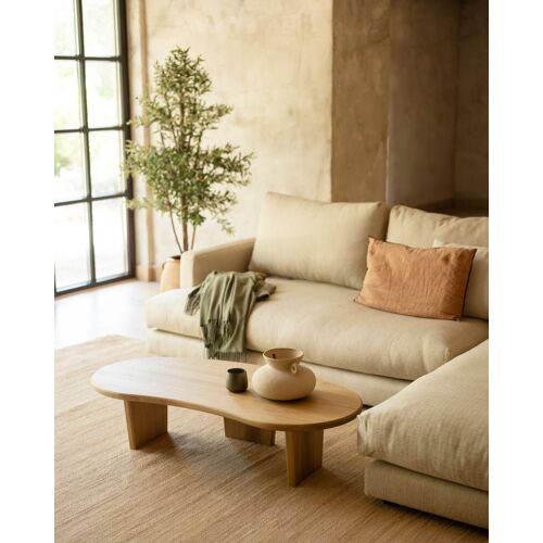 Table basse en bois massif de peuplier avec des trois pieds 120cm