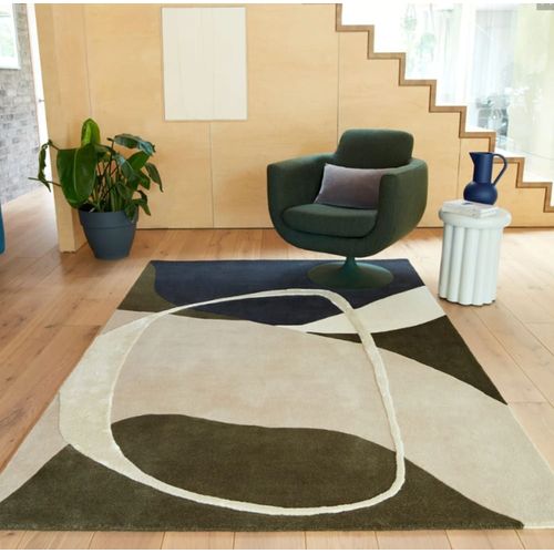 Tapis Moderne Tufté Main En Laine Vert 160x230 Cm