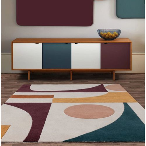 Tapis Tufté Main En Laine Multicolore 120x170 Cm
