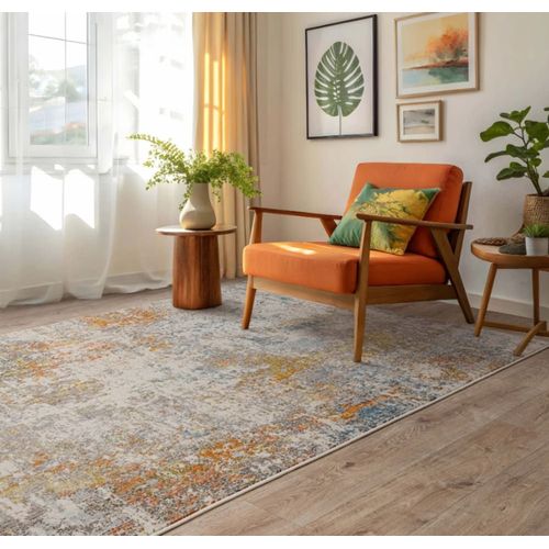 Tapis Tissé Plat Moderne Jaune 120x170 Cm